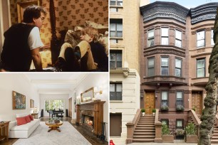 Upper West Side townhouse at 51 West 95th St., the living room inside and a still from the movie "Home Alone 2: Lost in New York"