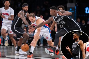 The Nets defeated the Pistons on Saturday.