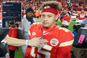 Patrick Mahomes appeared to "like" and deleted a post on X about the Chiefs loss to the Broncos on Oct. 29, 2023. 