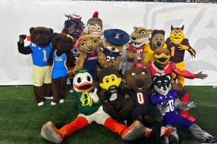 The Pac-12 mascots gathered for a group photo at the conference title game Friday night.