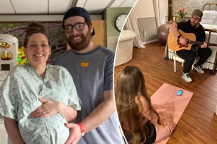 A Seattle stay-at-home mom who sang through labor for her son as her husband played guitar says she hardly experienced pain — it "felt like a vacation."