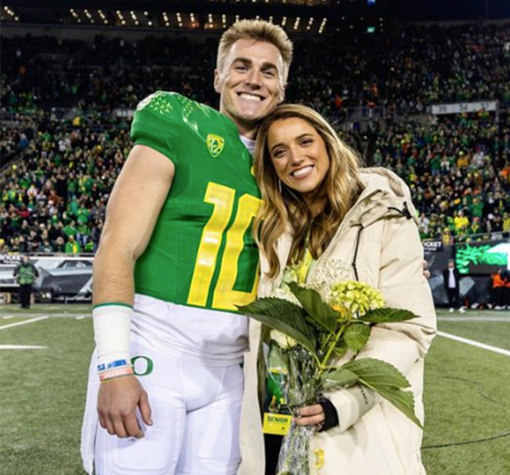 Bo Nix with wife Izzy