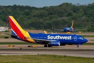 Southwest Airlines flights taxi at Nashville International Airport in Nashville, Tenn., Tuesday, April 23, 2024.