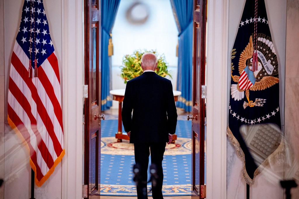 Some 32% of Democrats in the poll said Biden should give up his reelection bid following a debate in which he stammered throughout.