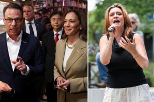 Vice President Kamala Harris and Pennsylvania Governor Josh Shapiro visit the Reading Terminal Market in Philadelphia, Pennsylvania, U.S., July 13, 2024