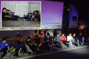 US Border Patrol agents rescued 17 migrants, including children, who were locked inside a tractor trailer traveling along the Texas highway.