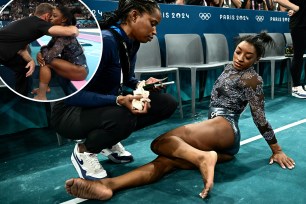 Simone Biles injury Paris Olympics