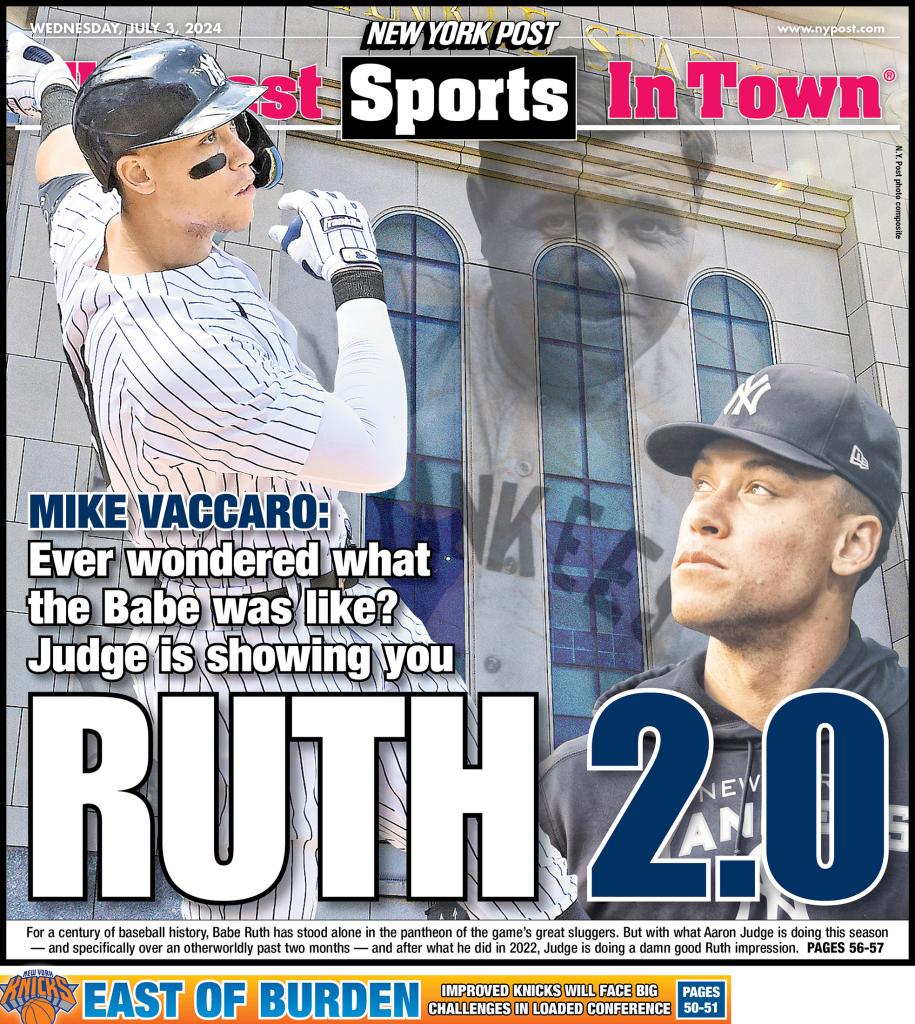 The back cover of the New York Post for early editions on July 3, 2024