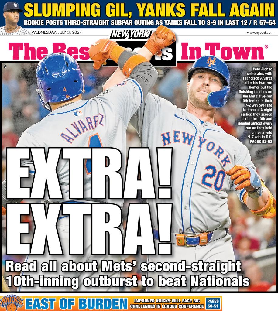 The back cover of the New York Post on July 3, 2024