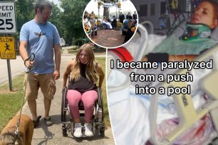 Screenshots from paralyzed bride Rachelle Chapman, 38, from Raleigh, North Carolina.