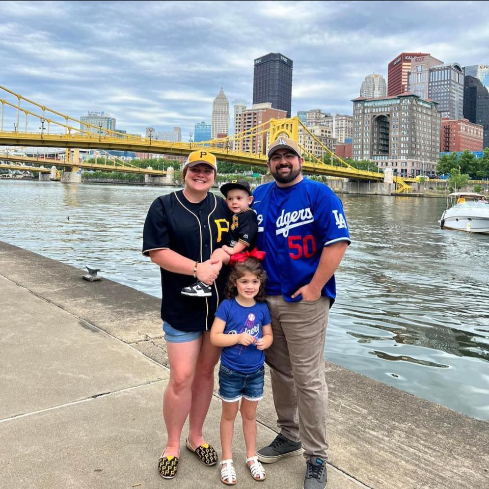 Emily Perna, from West Virginia, with her husband and kids. 