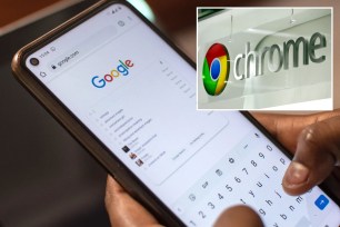 Google browser on smartphone and Chrome logo