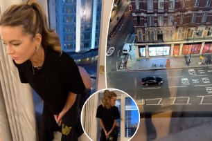 Kate Beckinsale took to Instagram on Monday to share a video of her pulling her pants down in front of a window, flashing the London department store Harvey Nichols.