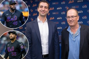 David Stearns, Steve Cohen, Luis Severino,Sean Manaea