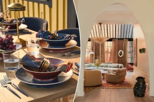 A table covered with various pots, pans, plates, and bowls in a chic area, referencing a new hot spot in Chelsea, New York City