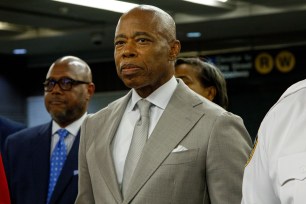 Mayor Adams speaking at a press conference in the city's subway system in Brooklyn on July 26, 2024.