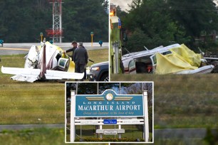 Plane wreck at MacArthur Airport