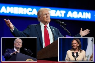 Republican presidential candidate former President Donald Trump speaks at a campaign rally Wednesday, July 24, 2024, in Charlotte, N.C