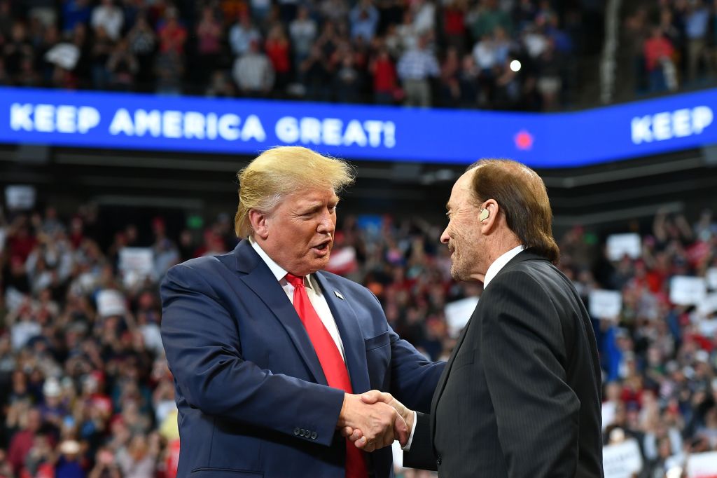 Greenwood with then-President Donald Trump at a rally in Lexington, Kentucky on Nov. 4, 2019.