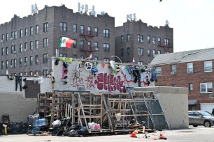 A collection of garbage at the site. 