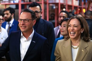 Kamala Harris and Pennsylvania Governor Josh Shapiro