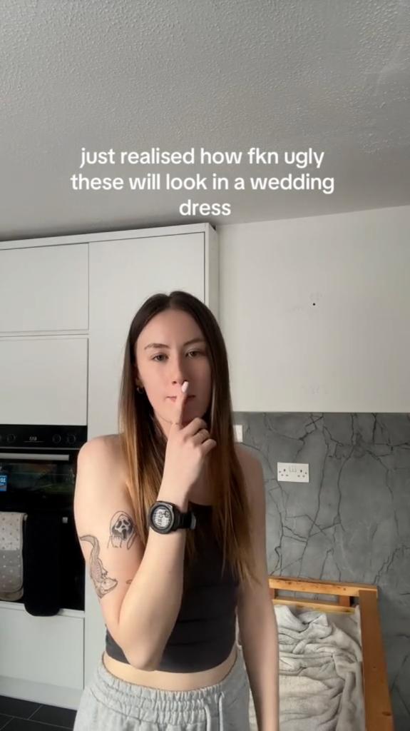 Jess Riordan talking on TikTok about her tattoos