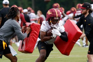 Jahan Dotson during Commanders training camp on July 25, 2024.