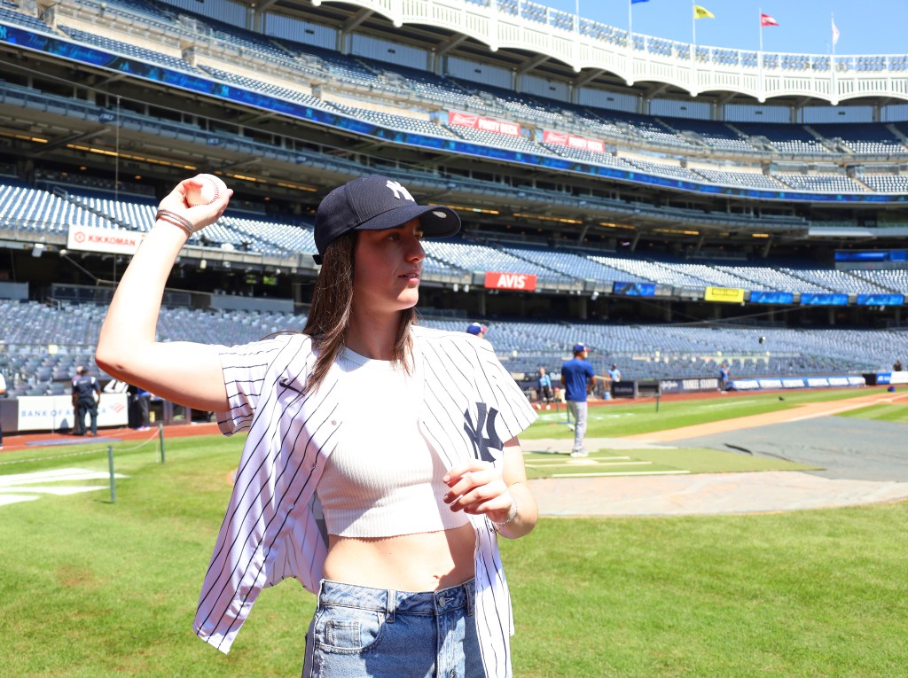 Caitlin Clark on the field