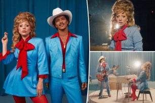 Lady Gaga and Bruno Mars in various pics from their new single and video "Die with a Smile."