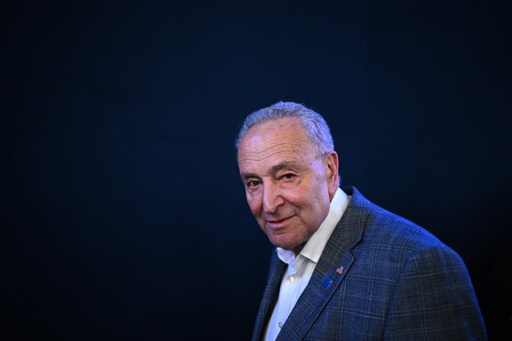 US Senate Majority Leader Chuck Schumer attends the third day of the Democratic National Convention (DNC) at the United Center in Chicago, Illinois, on August 21, 2024.