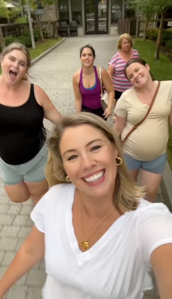 Emily Belson, Carla Kiley, their mother and two friends 