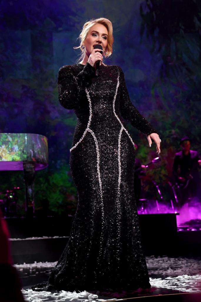 Adele performs during "Weekends with Adele" at The Colosseum at Caesars Palace on January 26, 2024 in Las Vegas, Nevada.