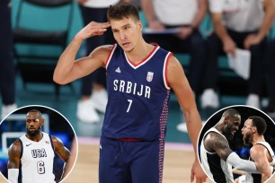 Team Serbia captain Bogdan Bogdonovic wasn't happy with the apparent lopsided officiating in Thursday's loss to Team USA in the 5x5 semifinal game. 