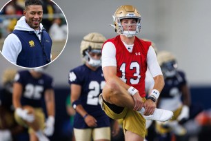 Marcus Freeman has had mixed results as the Notre Dame coach. 