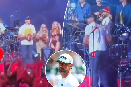 Aaron Rodgers launches footballs at MSG during star-studded surprise ‘Kill Tony’ appearance