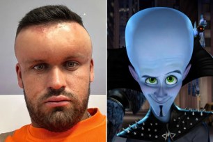 A UK man has issued a warning after a botched hair coloration left him looking like the animated movie character “Megamind.”