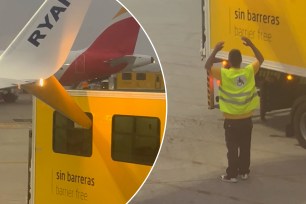 Ryanair wing strike with vehicle renders plane useless.