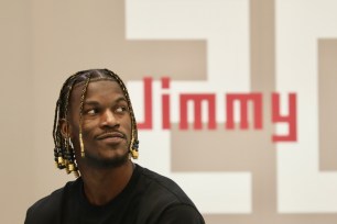 NBA Star Player, Jimmy Butler meet the medias and fans during promotional activity organized by China Sports Brand, kick start Butler's China Tour 2024 in Hong Kong as his first station.