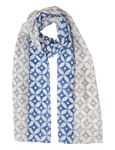 Blue & Grey Diamond Scarf - Passion Lilie