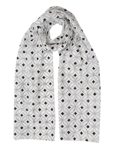 White & Black Diamond Scarf - Passion Lilie