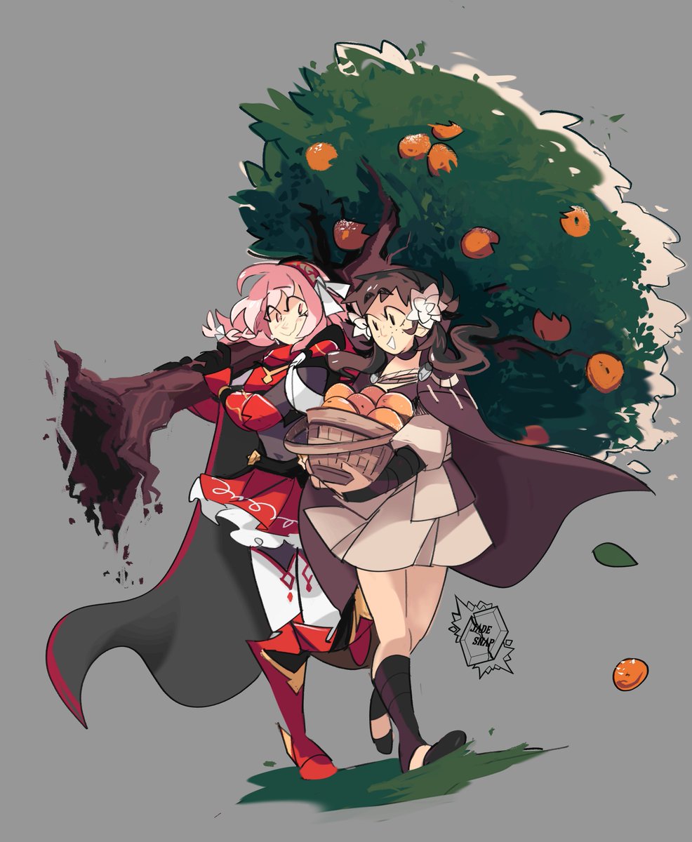 Mozu & Lapis orange picking by Jadesnap