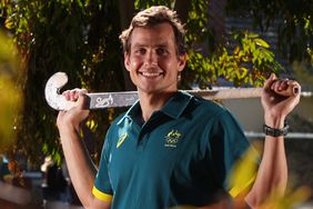 Thomas Craig poses during the Australian 2024 Paris Olympic Games Hockey Squad Announcement at Aquinas College on July 01, 2024