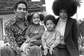 O.J. Simspson with Marguerite Simpson, daughter Arnelle and son Jason on January 8, 1973 in Los Angeles, California.