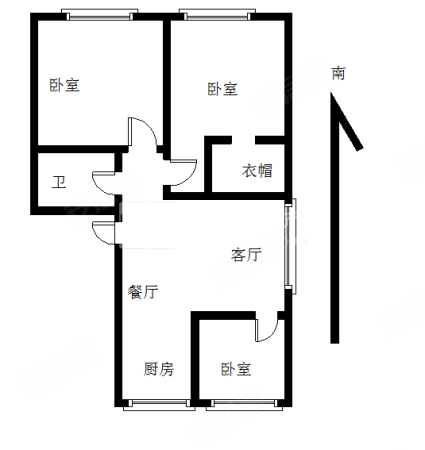 亚兴国际嘉园小区3室2厅1卫122.88㎡南北76万