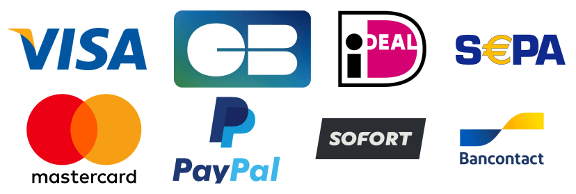 Donation methods (CB, Mastercard, Visa, PayPal, iDeal, Sofort, SEPA, Bancontact
