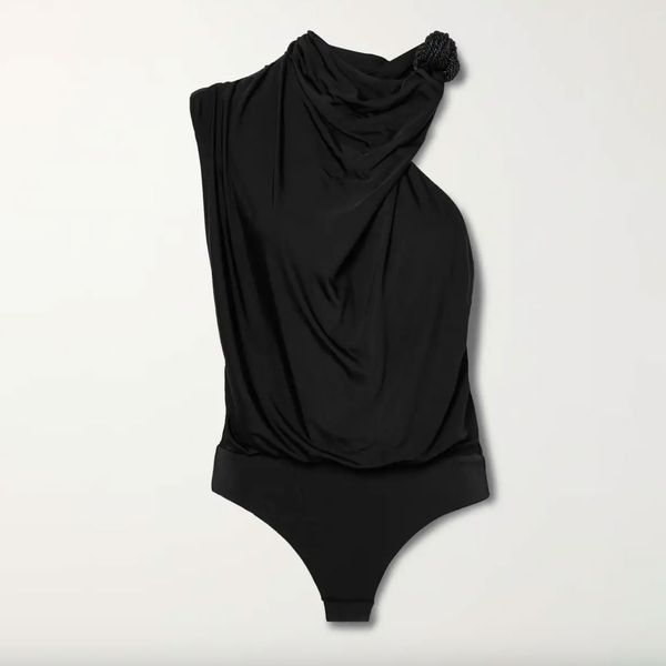 Johanna Ortiz Sereno Alba Draped Embellished Stretch-jersey Bodysuit