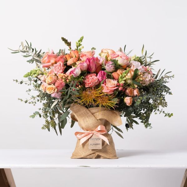 Farmgirl Flowers Fancy Pants XL Burlap Wrapped Bouquet