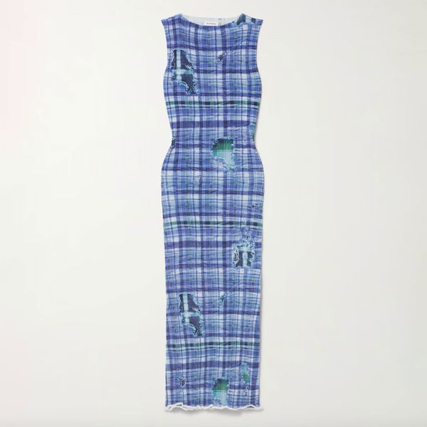 Acne Studios Printed Ribbed Stretch-knit Midi Dress