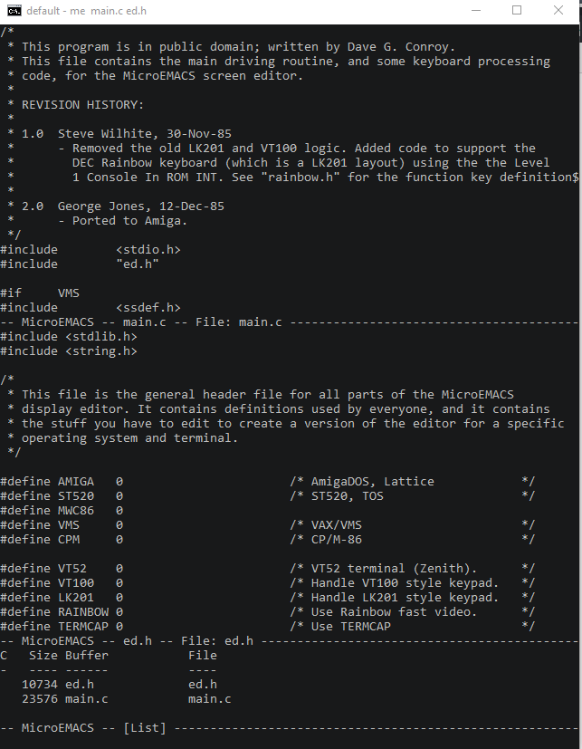 MicroEMACS