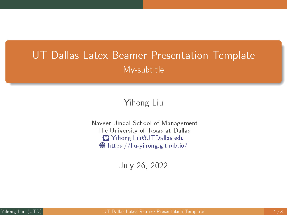 UTDallas-LaTex-Beamer-Template